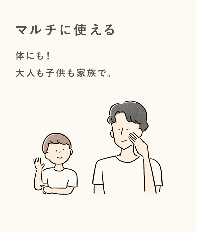 体にも!大人も子供も家族でマルチで使える