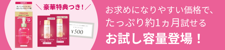 \ 豪華特典つき!/お求めになりやすい価格で、たっぷり約1ヵ月試せるお試し容量登場!